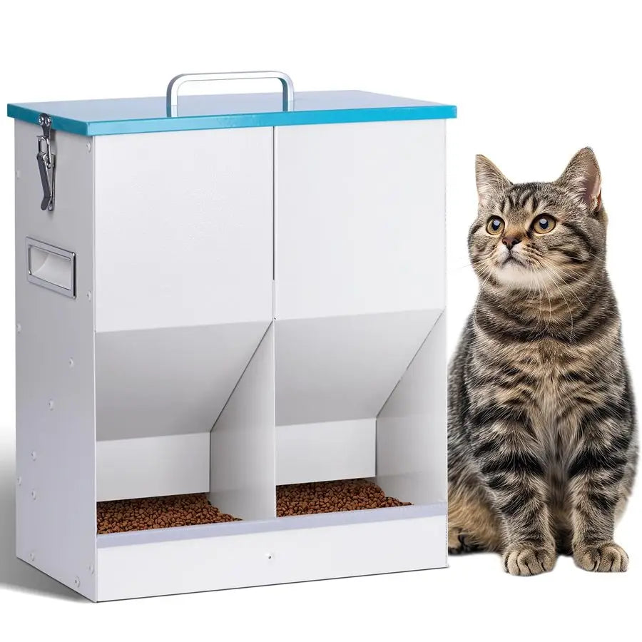 Automatic Pet Feeder For Multiple Cats And Dogs Outdoor Galvanized
