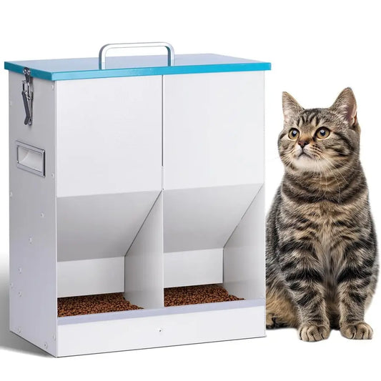 Automatic Pet Feeder For Multiple Cats And Dogs Outdoor Galvanized