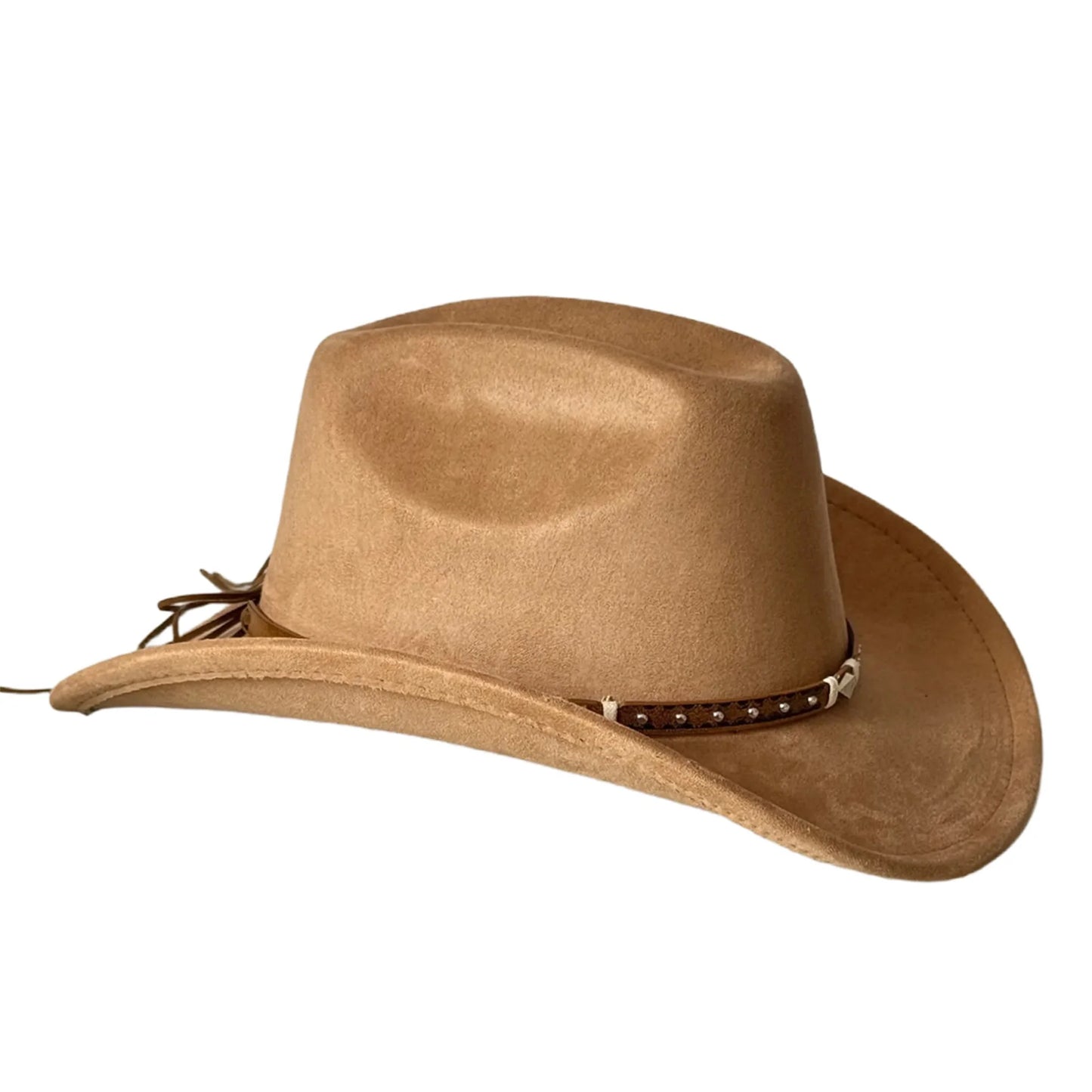 Unisex Cowboy Hats With Embellished Band Wide Brim For Travel