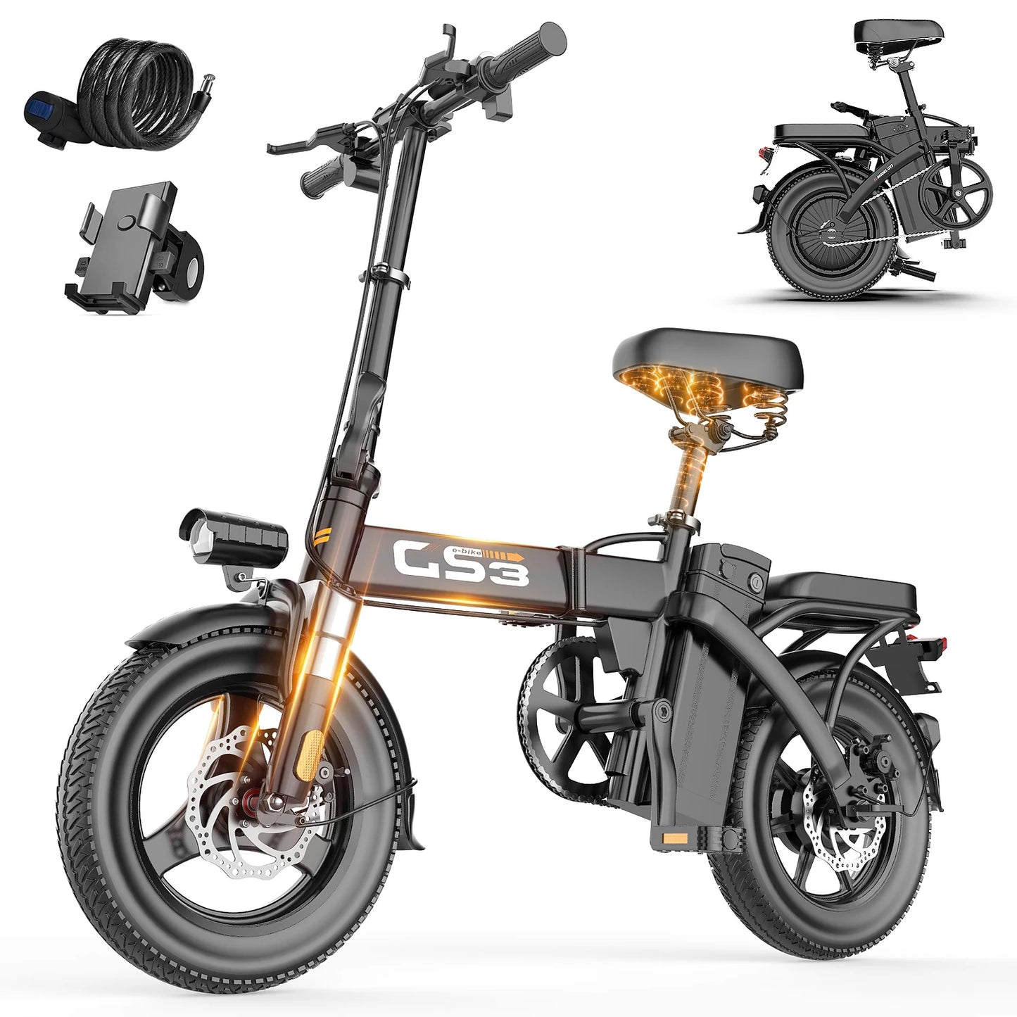 UPlee GS3 Electric Bike 48V 15Ah 500W Motor 20 Kmh
