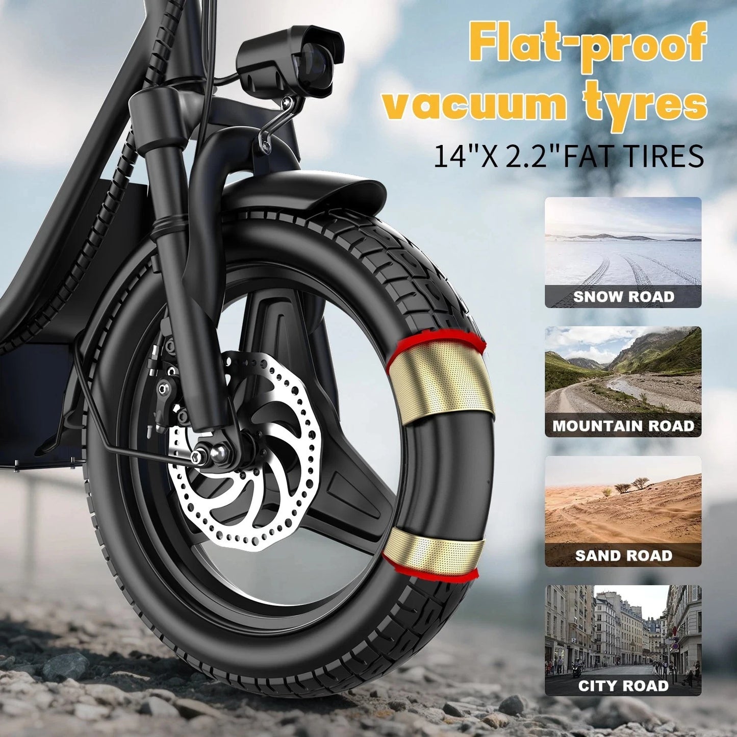 UPlee GQ8 Folding Electric Bike For Adults 250W Motor