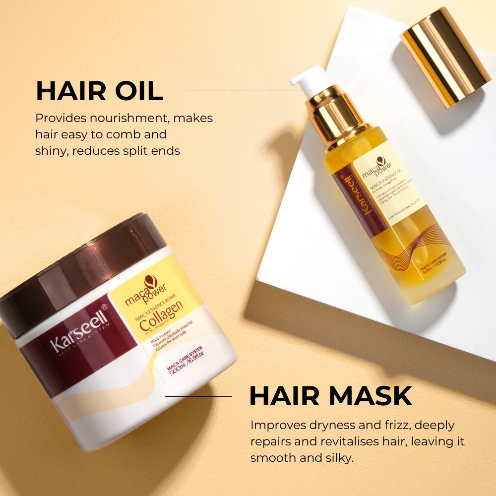 Karseell Collagen Hair Mask And Argan Oil Hair Serum Set For All Hair Types