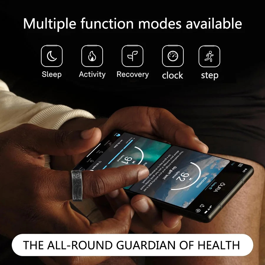 Smart Ring Fitness Tracker Sleep Monitor Pedometer 20 Modes Waterproof
