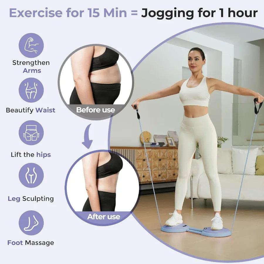 Ab Twister Board Waist Twisting Machine With 2 Resistance Bands