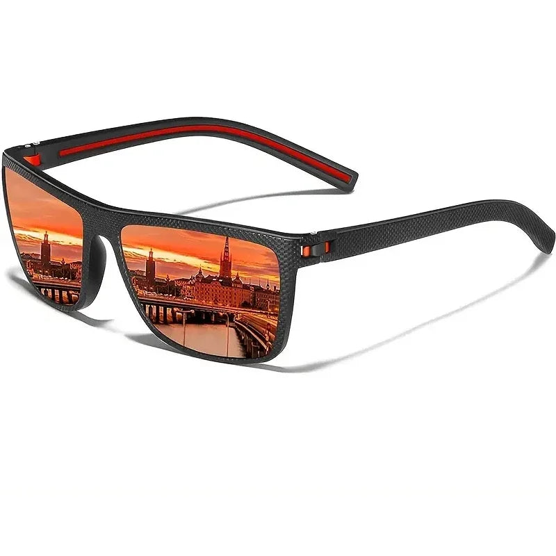 Square Polarized Sunglasses Lightweight Frame UV Protection for Men Women