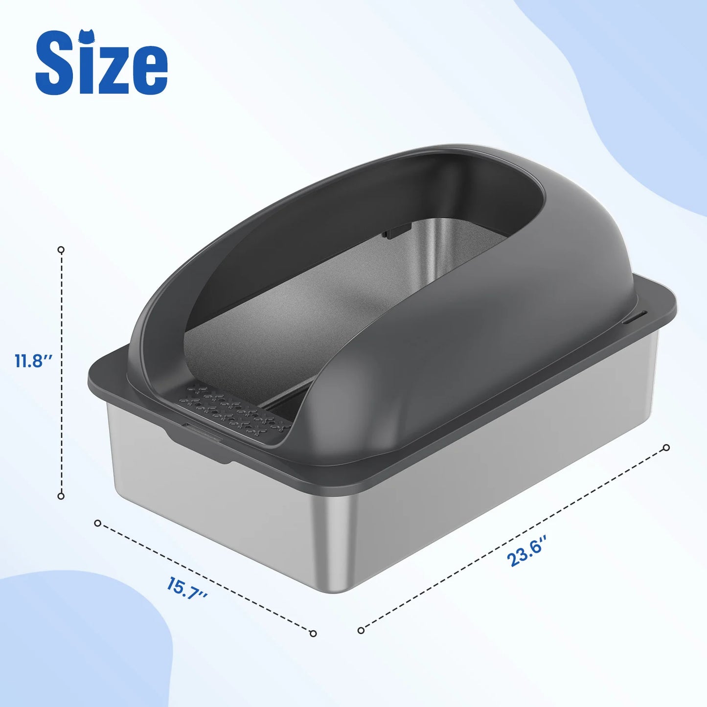 JHK Stainless Steel Cat Litter Box With Lid Included
