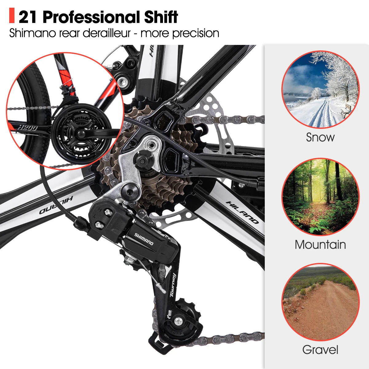 Hiland Mountain Bike Shimano 21 Speed Aluminum Disc Brake