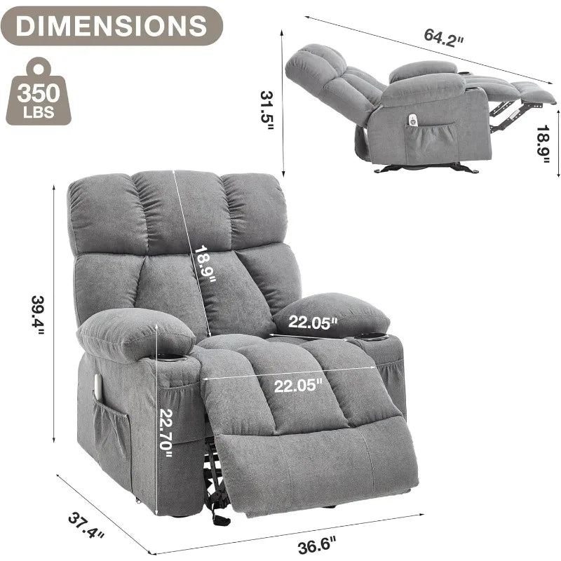 heated vibration rocker recliner chair