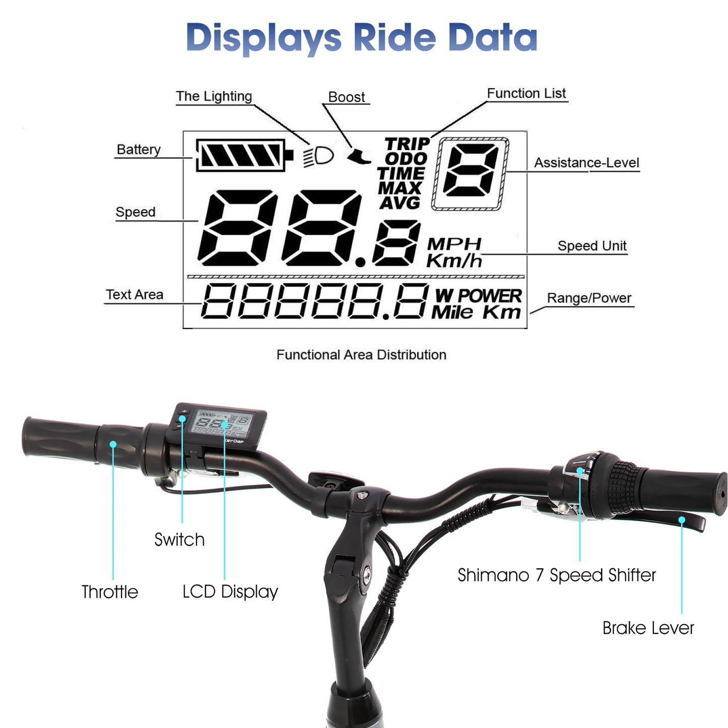 Hiland Electric Road Bike 250W Lithium Battery With LCD Display