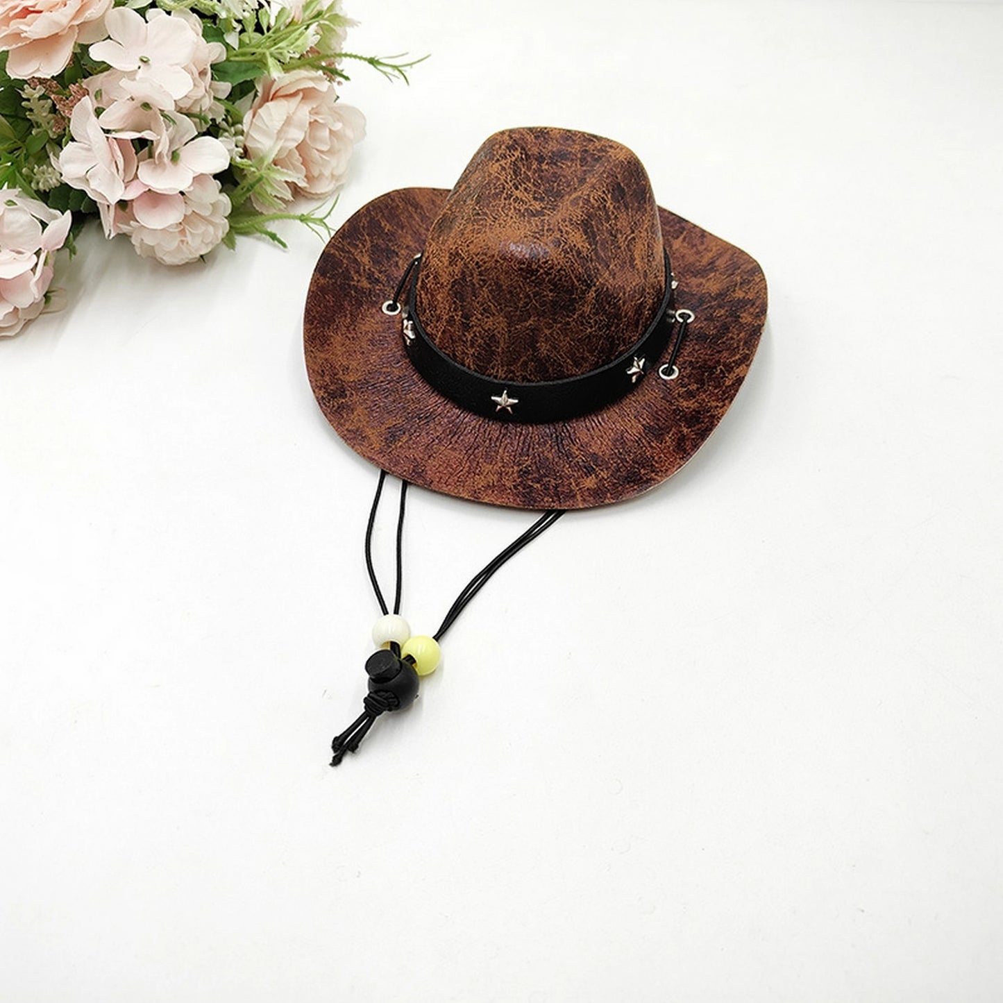 Pet Cowboy Hat With Bandana Set Adjustable Western Costume