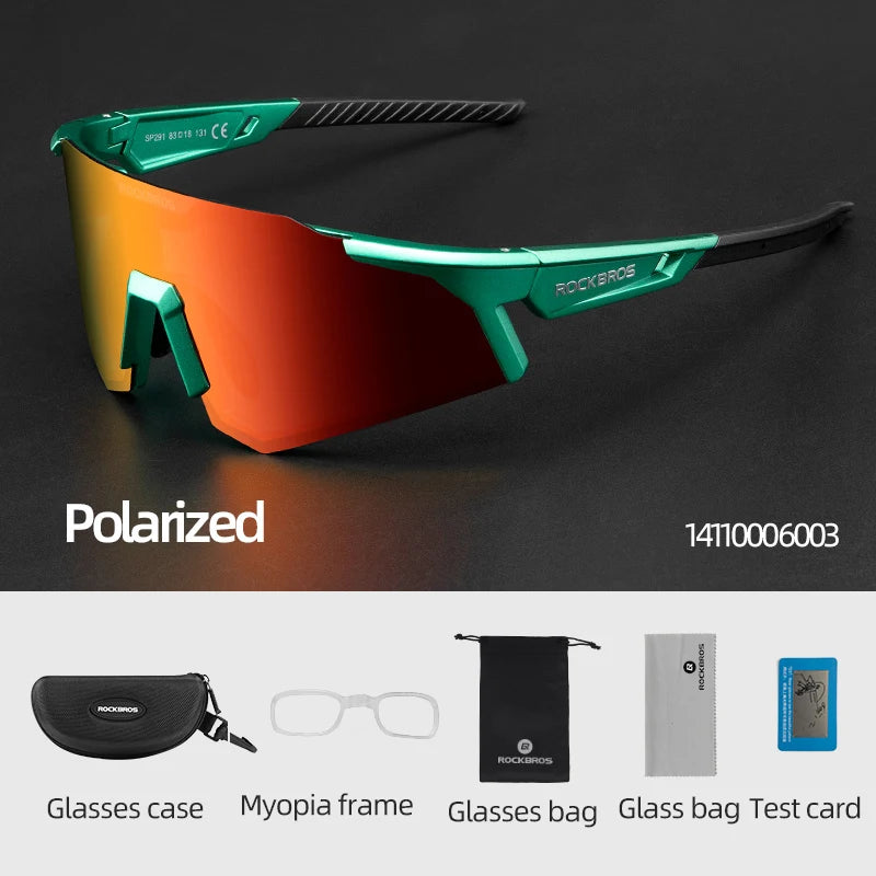 ROCKBROS Photochromic Polarized Cycling Glasses With Adjustable Nose