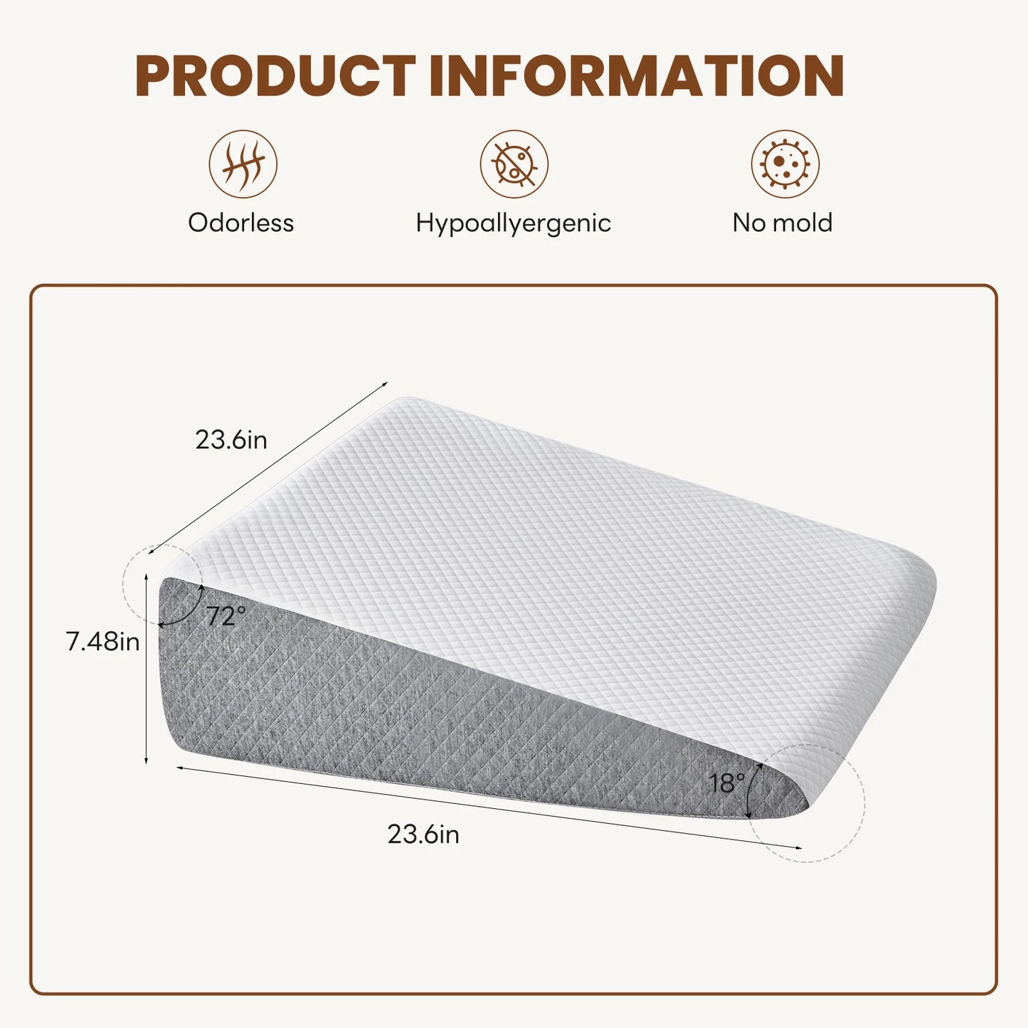 JHK Neck Pillow Memory Foam Ergonomic Wedge Support