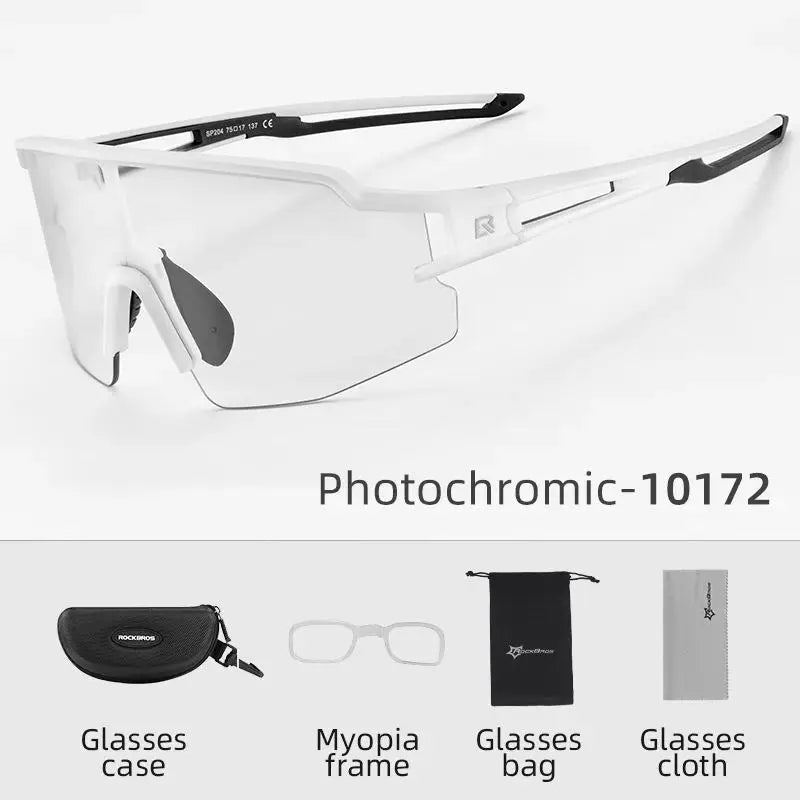 ROCKBROS Photochromic Polarized Cycling Glasses Built In Myopia Frame