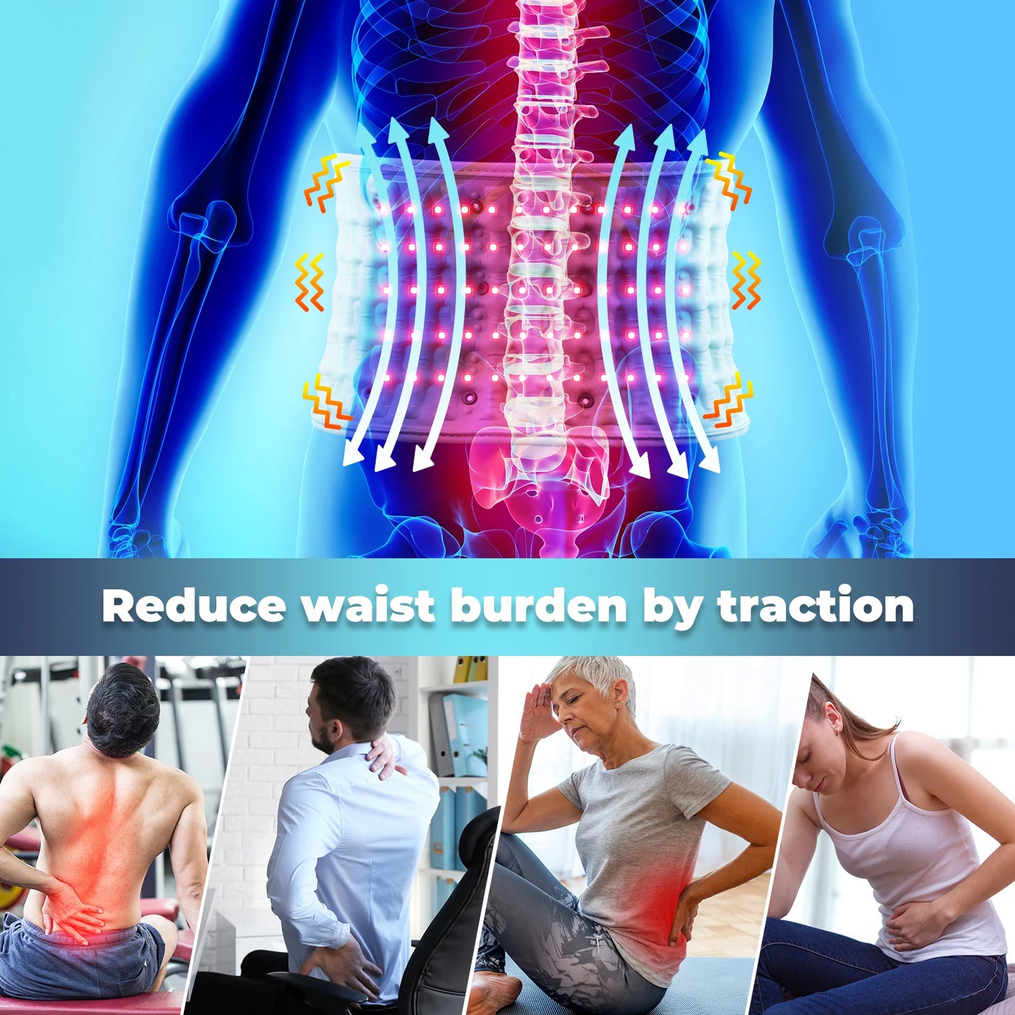 DeMoce Inflatable Lumbar Decompression Belt With Heated Massage