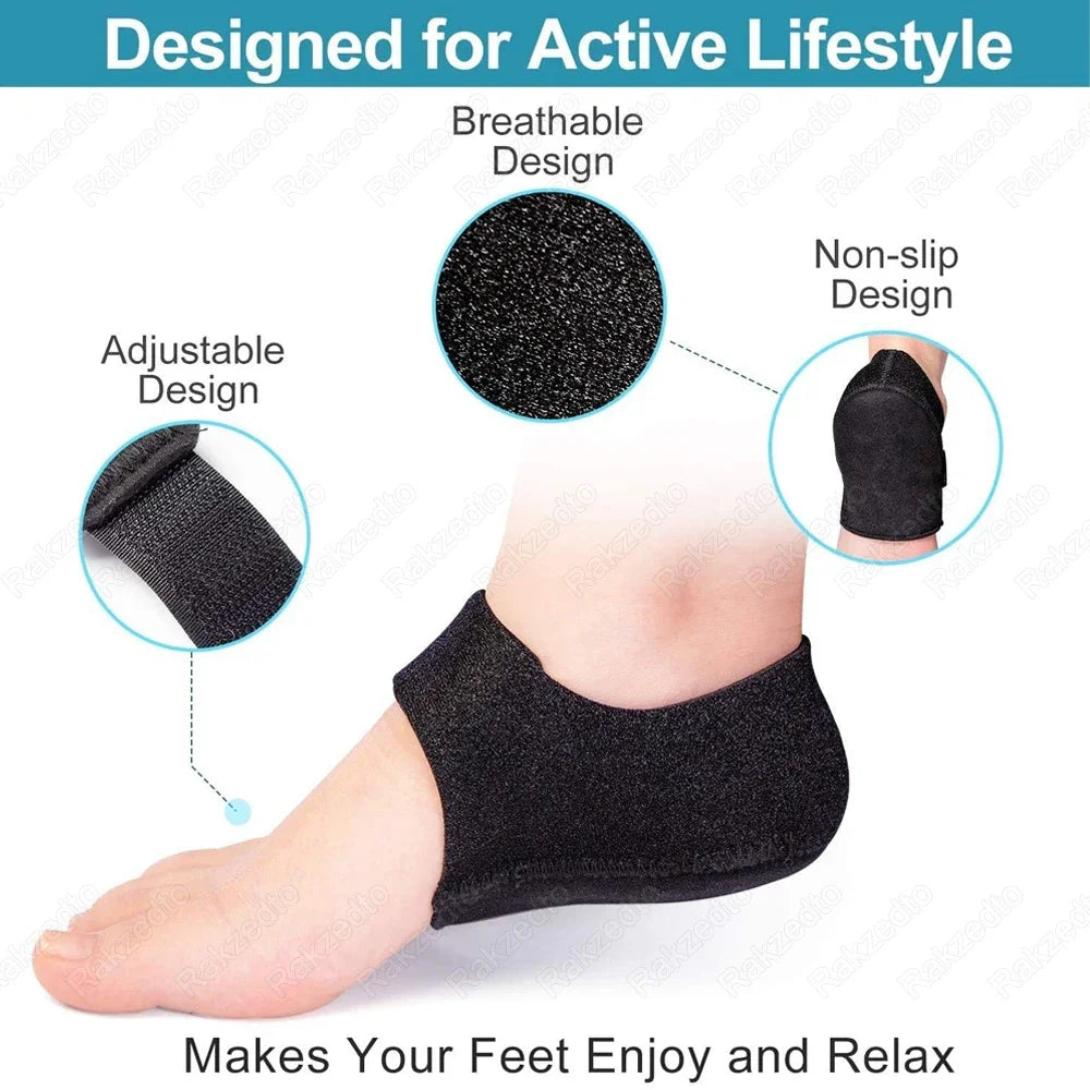 NONECN Silicone Gel Heel Cups Insoles For Plantar Fasciitis Relief