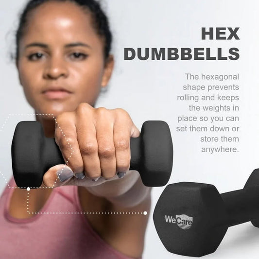 2lb Neoprene Hex Dumbbell Pair Anti Slip Ergonomic Home Gym