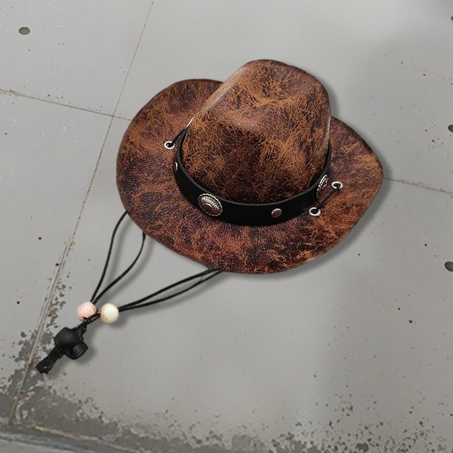 Pet Cowboy Hat With Bandana Set Adjustable Western Costume