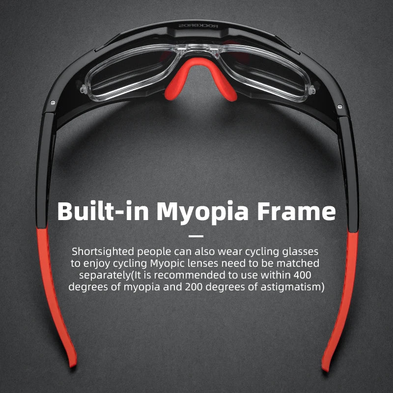 ROCKBROS Photochromic Polarized Cycling Glasses With Adjustable Nose
