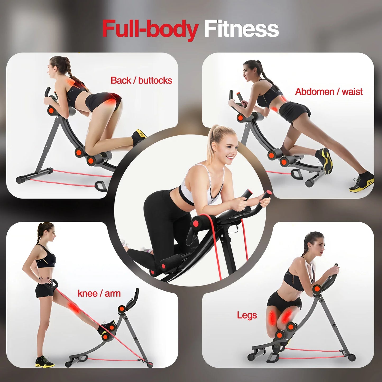 Foldable Ab Machine For Home Gym Core And LCD Display