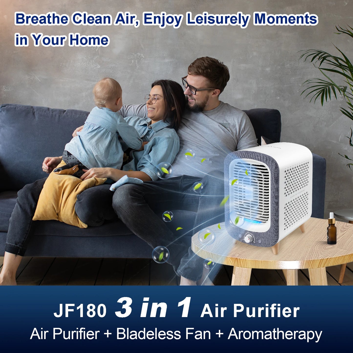 Jafanda Air Purifier HEPA Activated Carbon For Home Bedroom