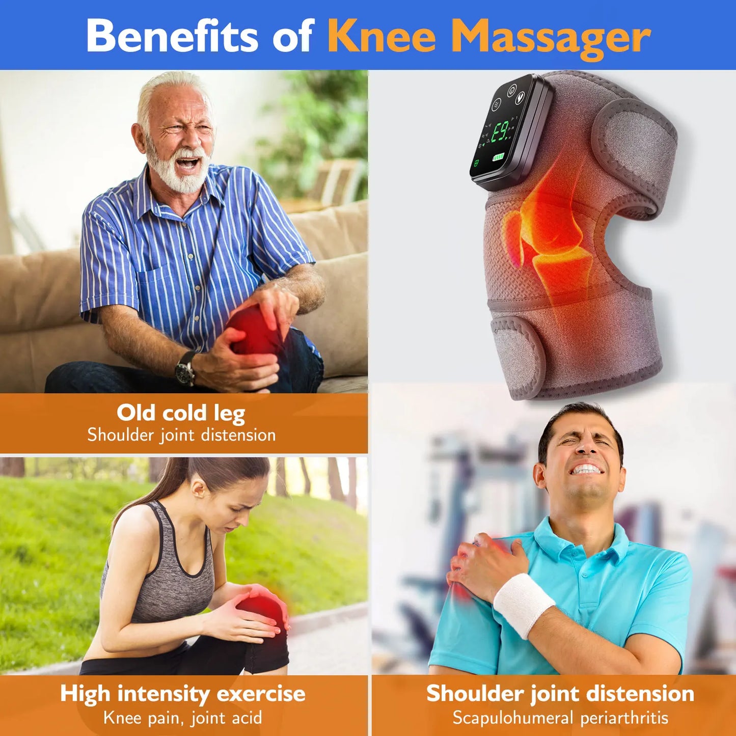 Hailicare Knee Heating Massager For Joint Pain Relief And Therapy