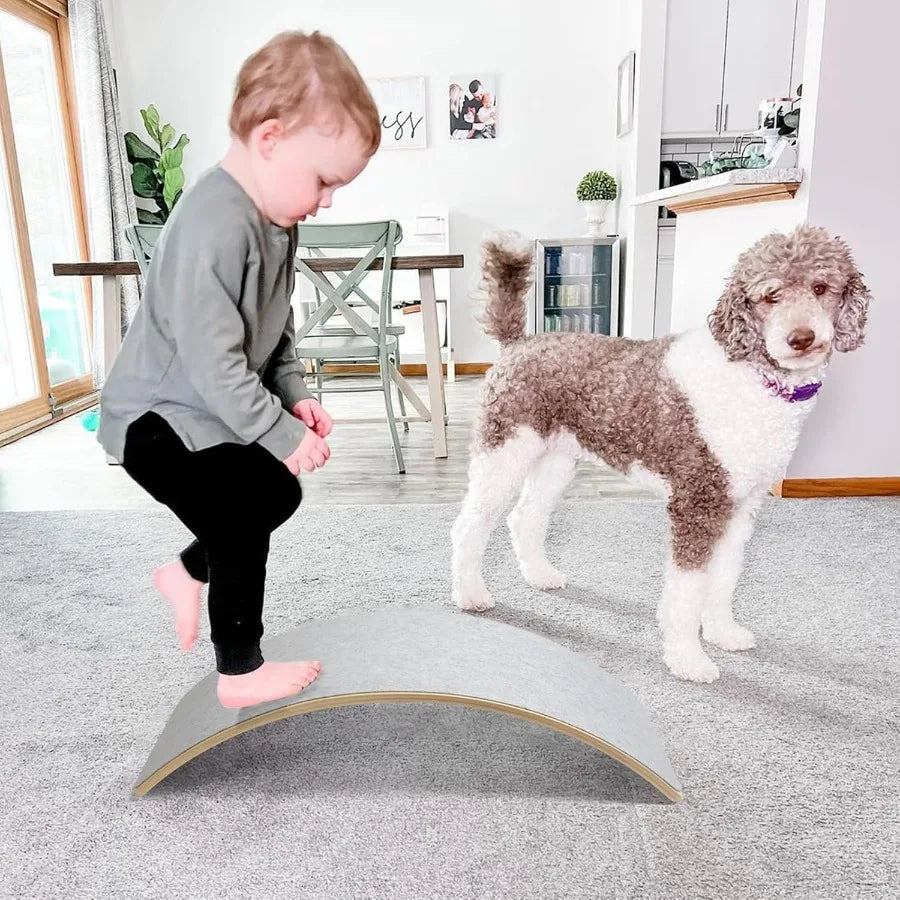 SHXI Wooden Wobble Balance Board Natural Wood