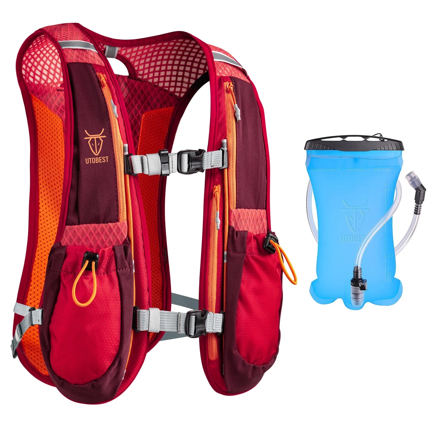 UTOBEST Hydration Running Vest With Reservoir Ultralight Multi Pocket Outdoors