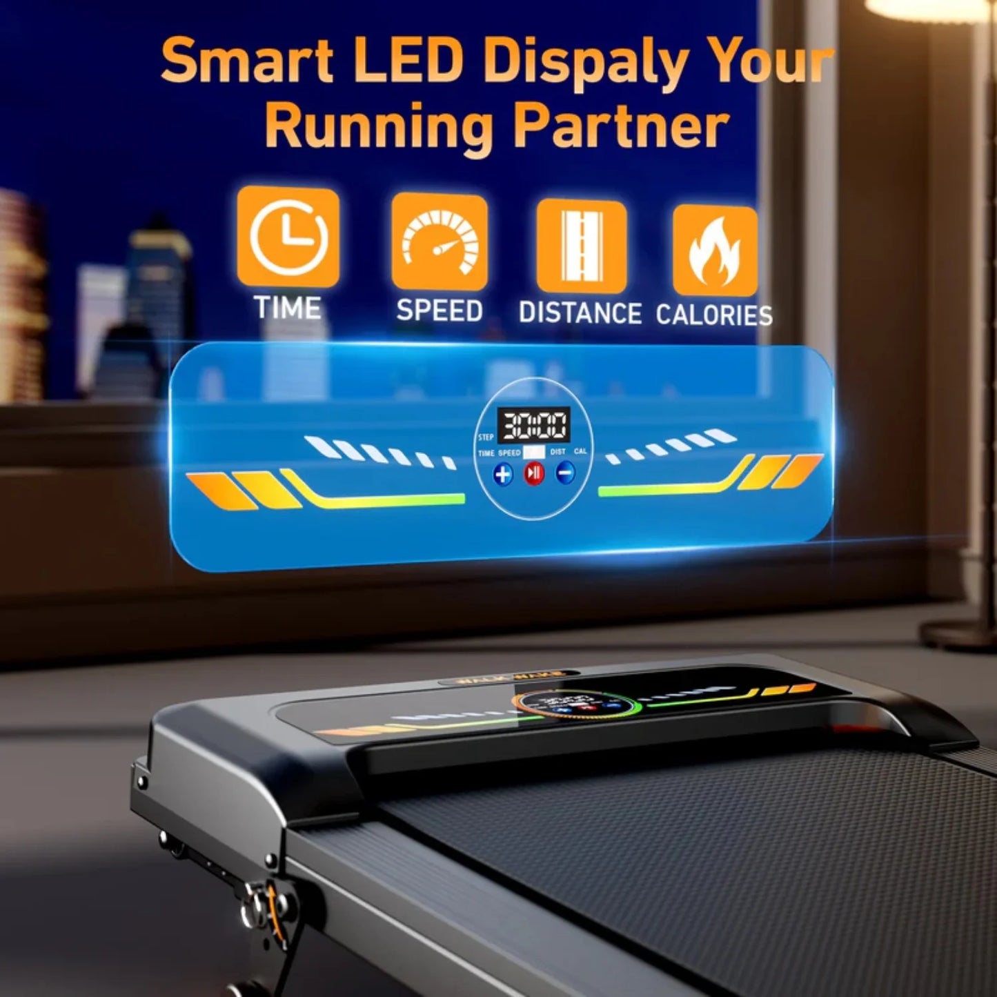 NONEDriving Portable Incline Walking Pad Under Desk Treadmill LED Display