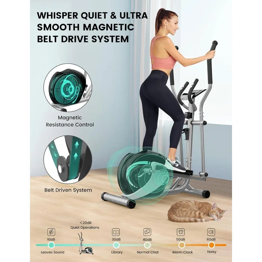 XMSJ Home Elliptical Machine With 8 Level Adjustable Resistance