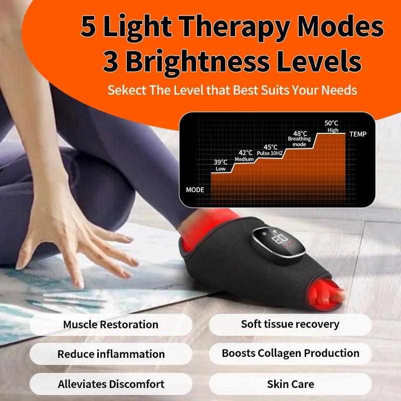 Red Light Therapy Massage Belt 660nm 850nm Plantar Fasciitis