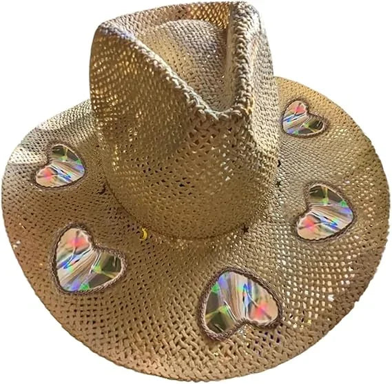 Cowgirl Straw Prism Hat Handwoven Shapeable Brim Sun Hat Women