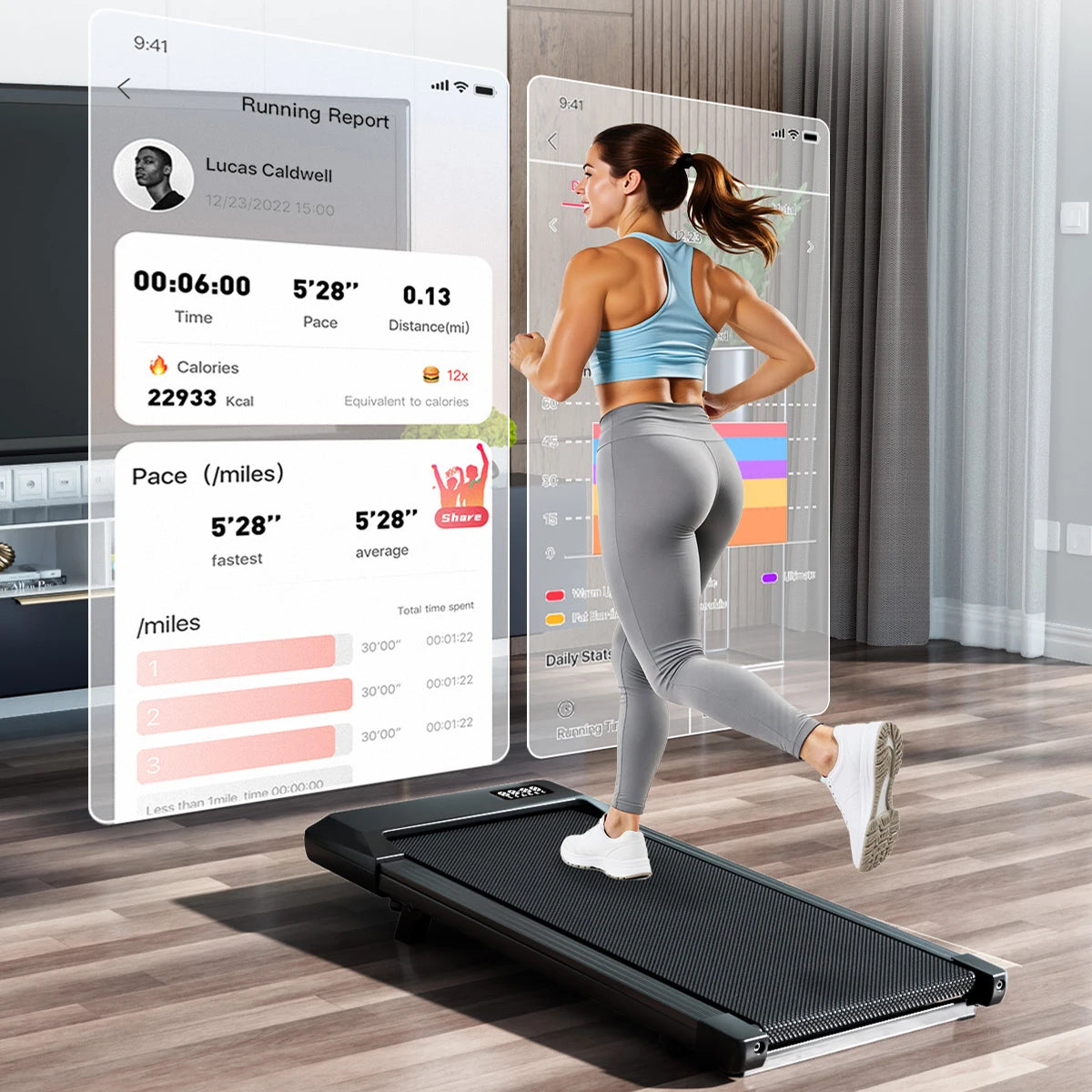 Superun Under Desk Walking Pad Treadmill 2.5 HP Quiet Portable LED Display