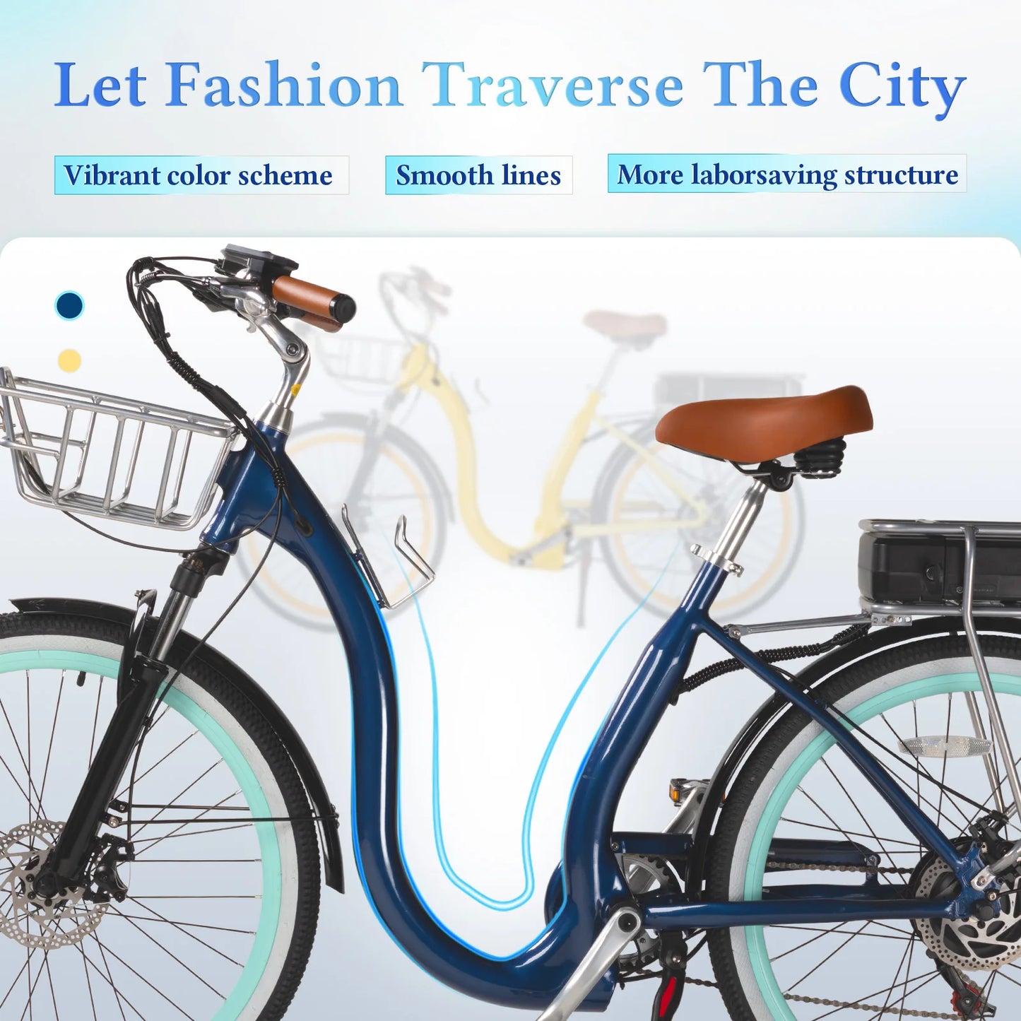 DDC SPORT Step Through Electric Bike For Adults Removable 48V 15.6Ah Battery