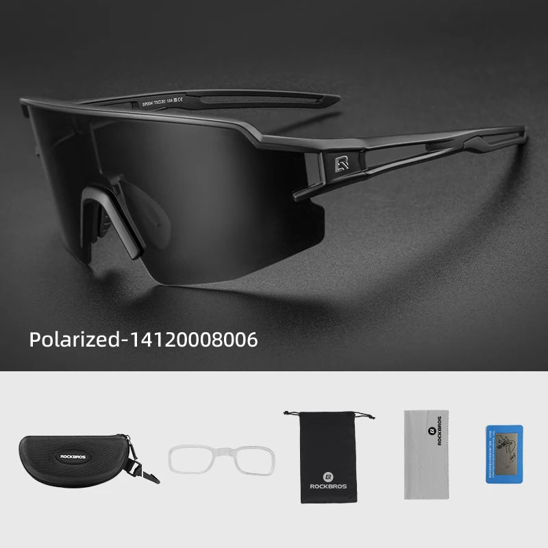 ROCKBROS Photochromic Polarized Cycling Glasses Built In Myopia Frame