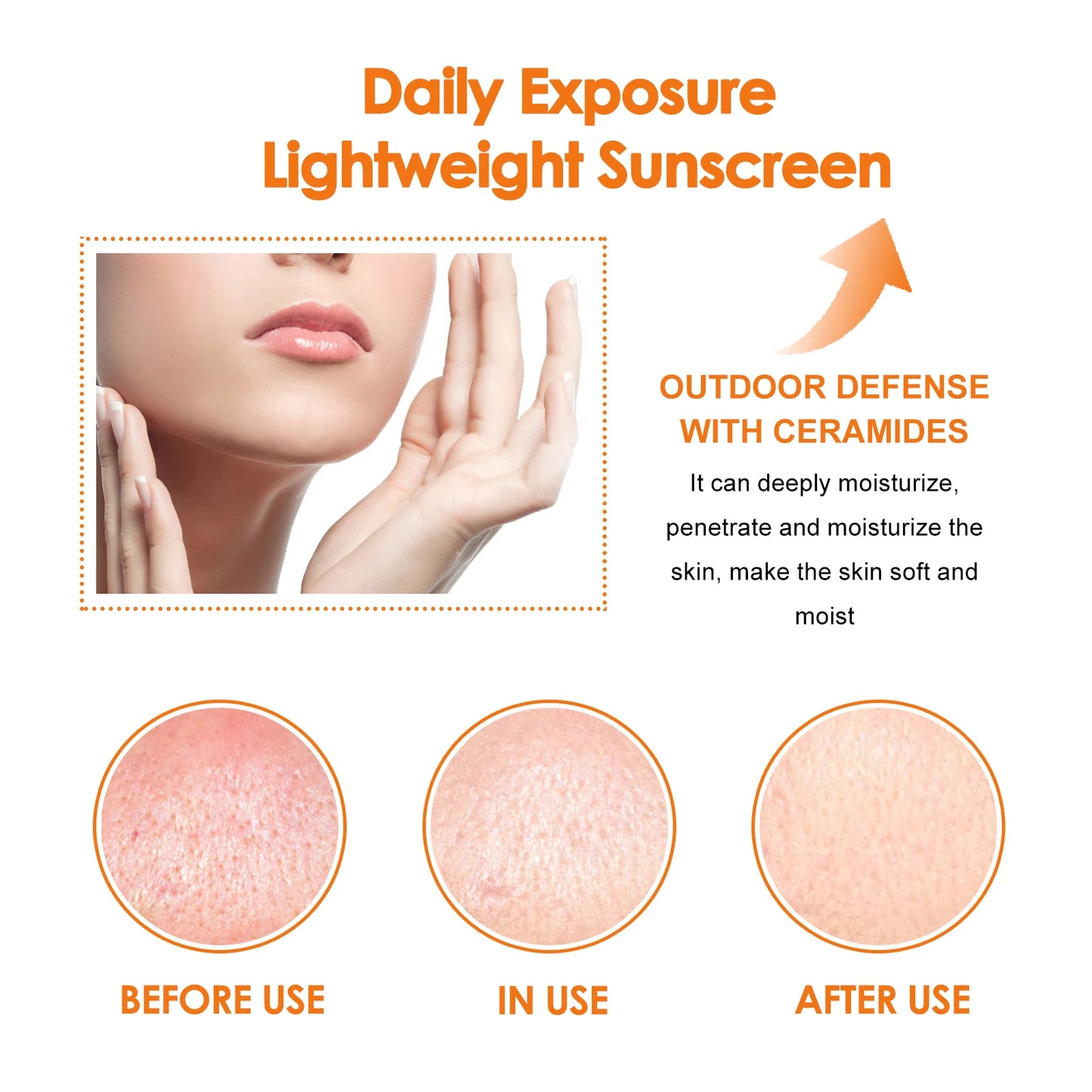 Ouhoe Sunscreen SPF50 Protective Cream Waterproof Moisturizing Face Body Blocker