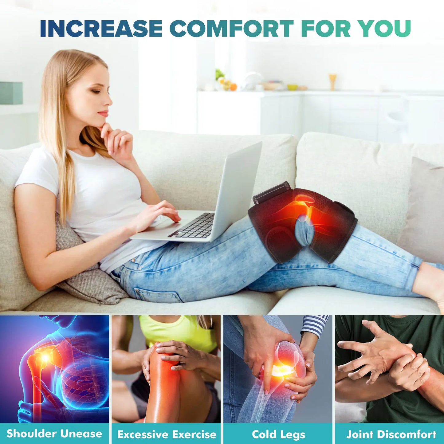 Electric Heating Knee Protection Massage Neck Shoulder Vibration Device