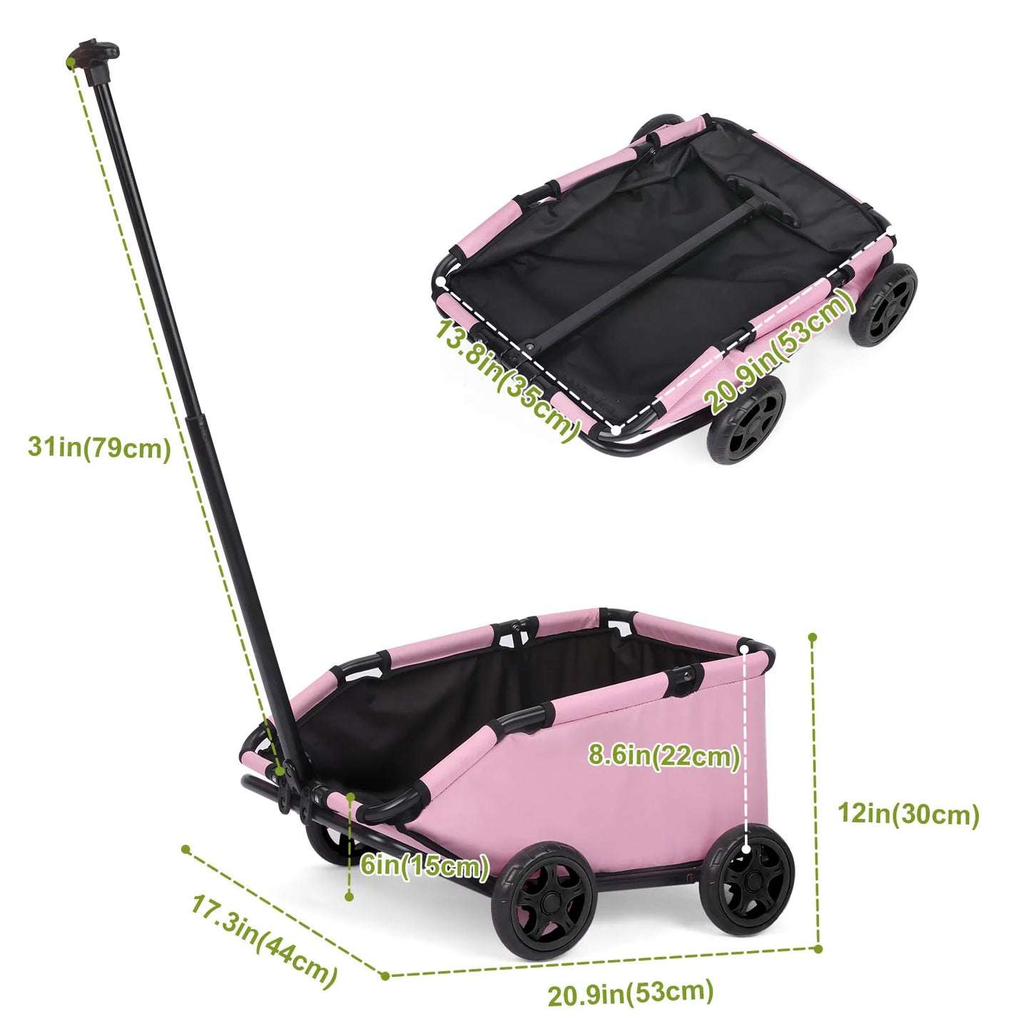 Folding Pet Stroller 4 Wheels Lightweight 360 Degree Rotation