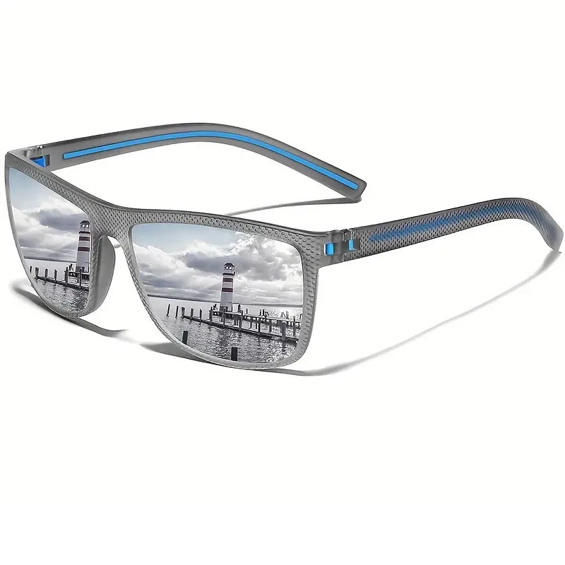 Square Polarized Sunglasses Lightweight Frame UV Protection for Men Women
