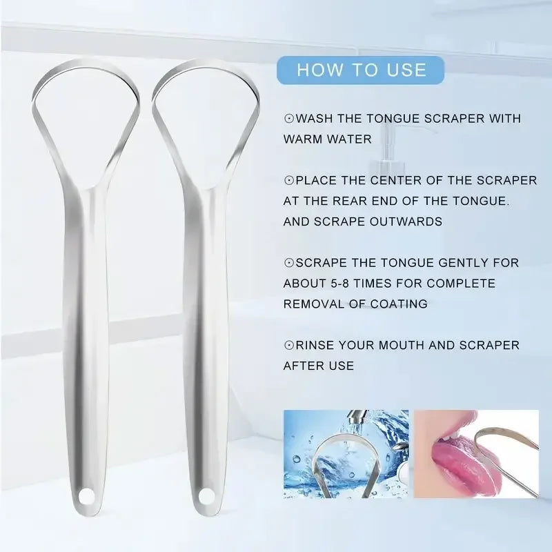 Stainless Tongue Scraper Tongue Cleaner for Halitosis and Oral Care