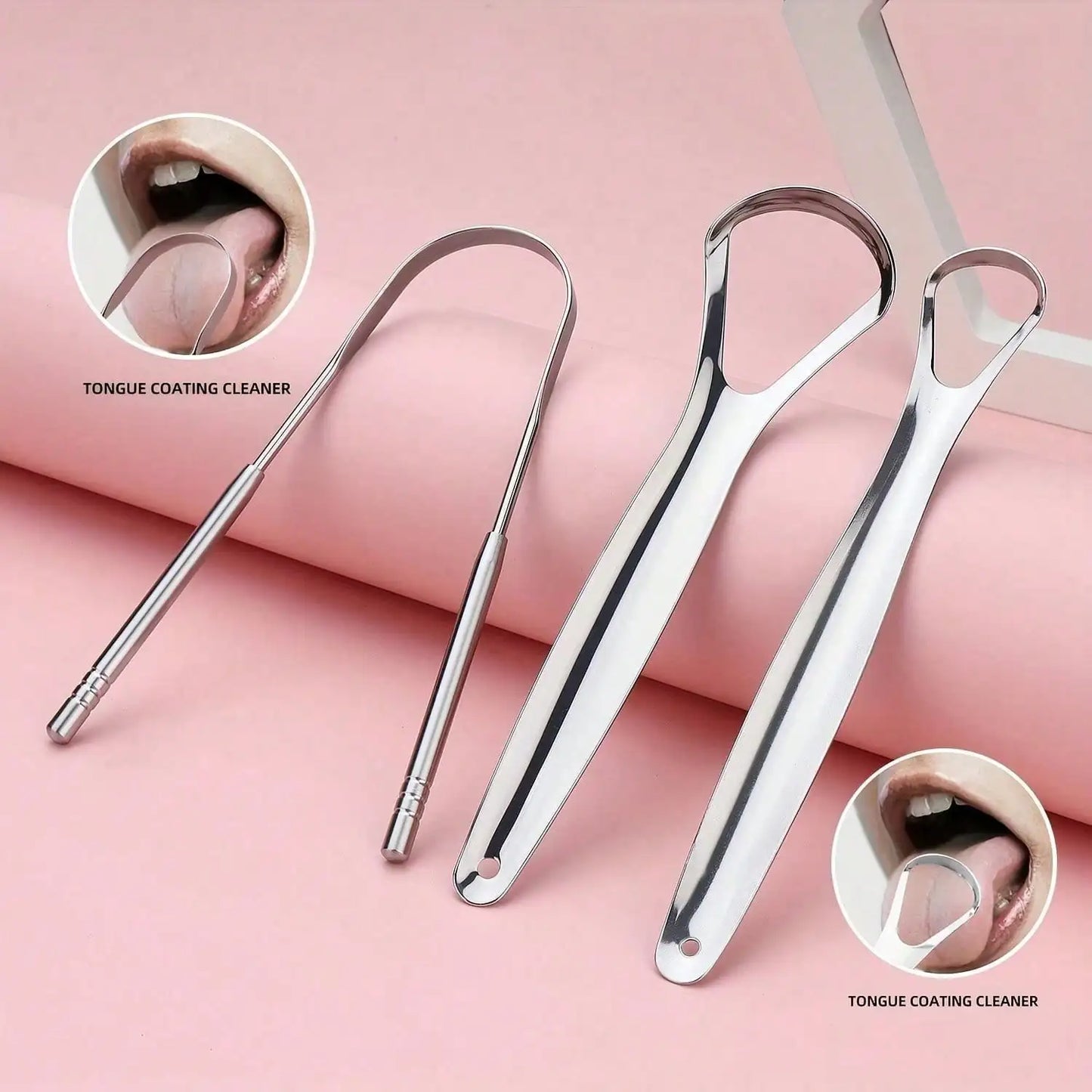 YJYIBEI Non-Slip Tongue Scraper Stainless Steel Portable Case