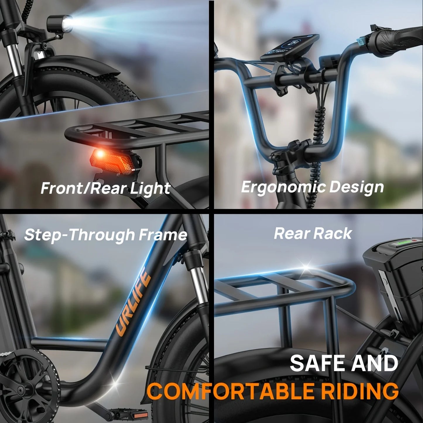 URLIFE 1000W Fat Tire Electric Bike 48V 13Ah Removable Battery