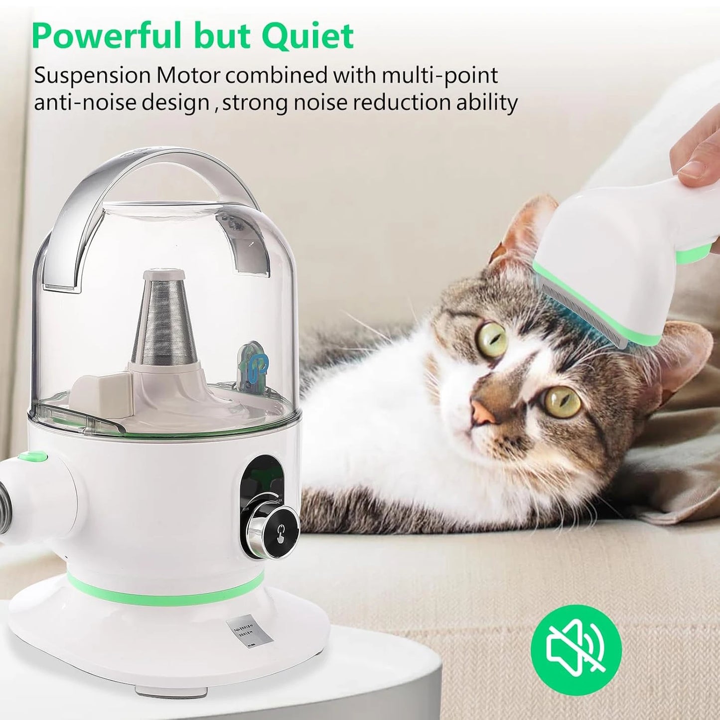 HiMISS Pet Grooming Vacuum Kit With 5 Tools For Pets