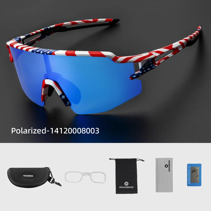 ROCKBROS Photochromic Polarized Cycling Glasses Built In Myopia Frame