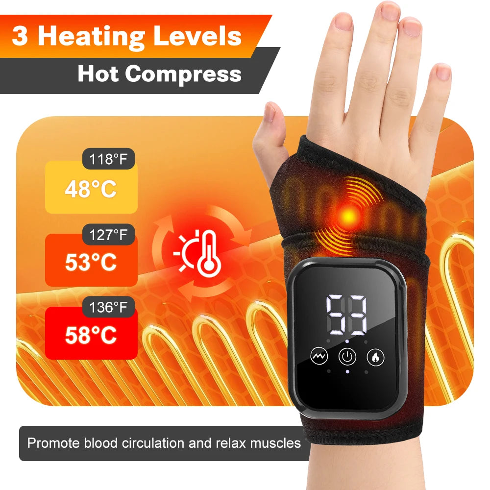 Agdoad Electric Heating Wrist Massager and Brace for Pain Relief