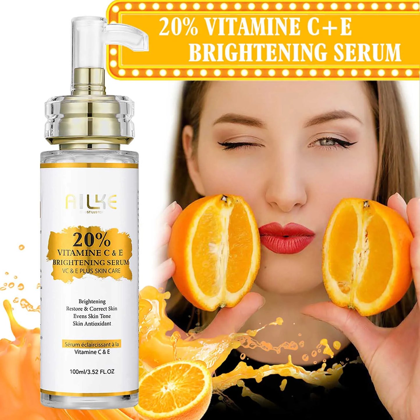 AILKE Brightening Body Cream Vitamin C Hyaluronic Acid Even Tone