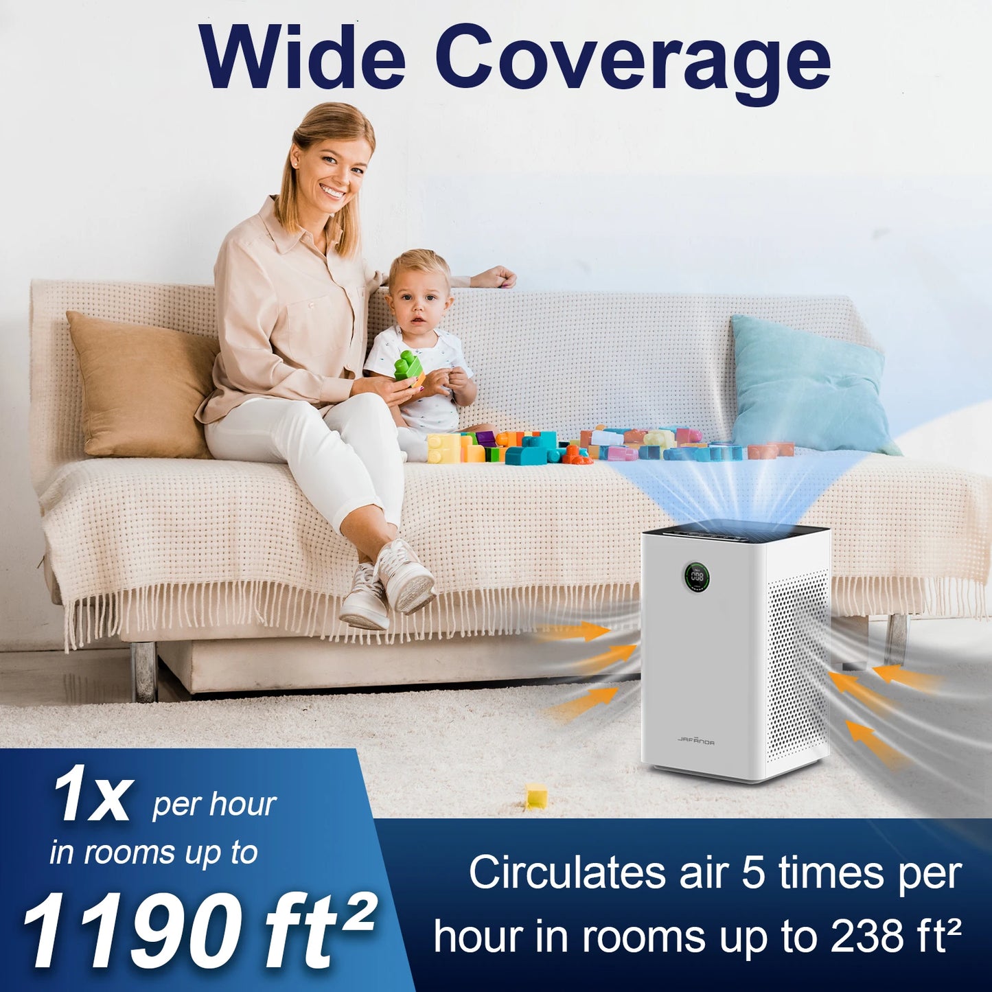 Jafanda Smart WiFi True HEPA Air Purifier With Activated Carbon
