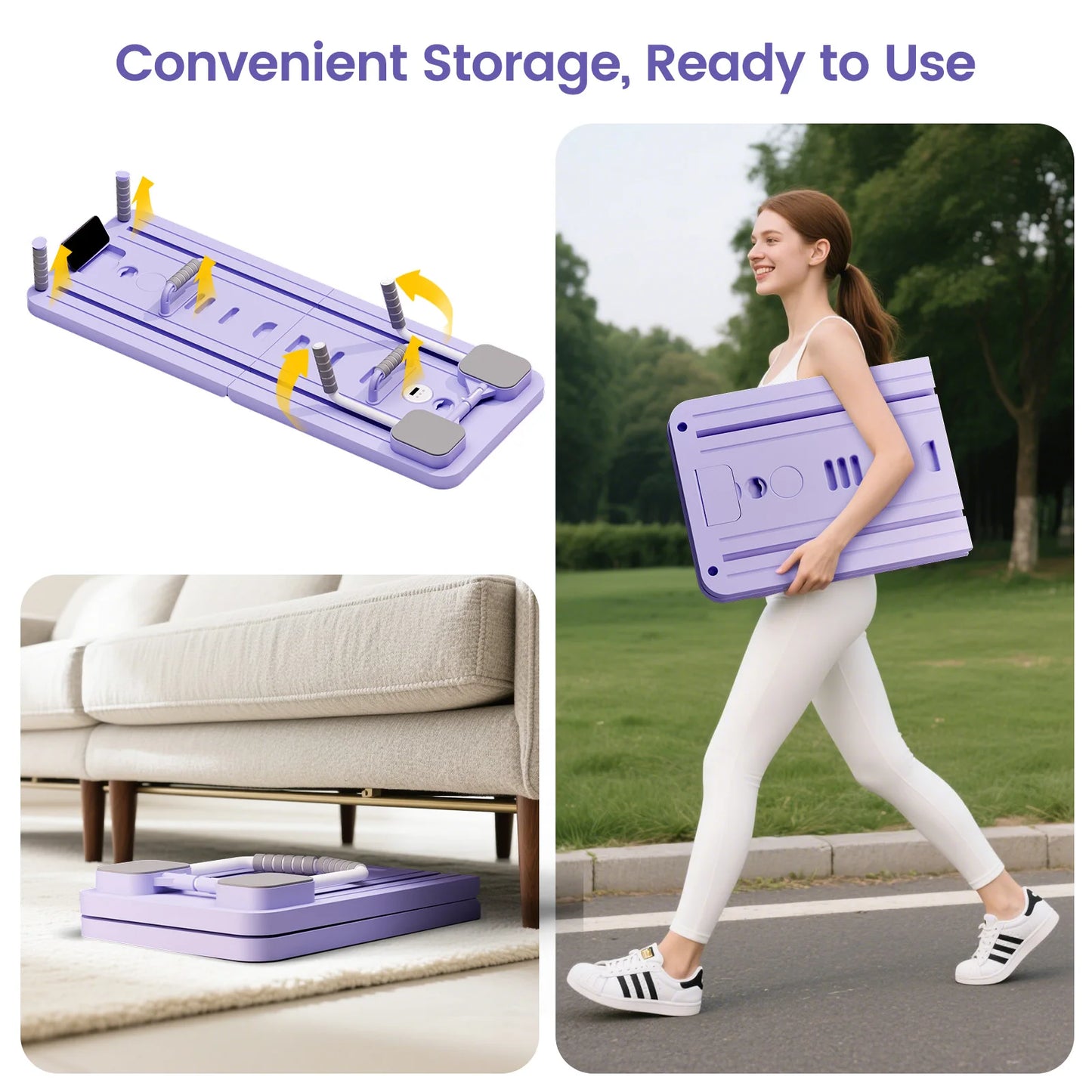 Foldable Ab Board Pilates Reformer for Full Body Home Workout