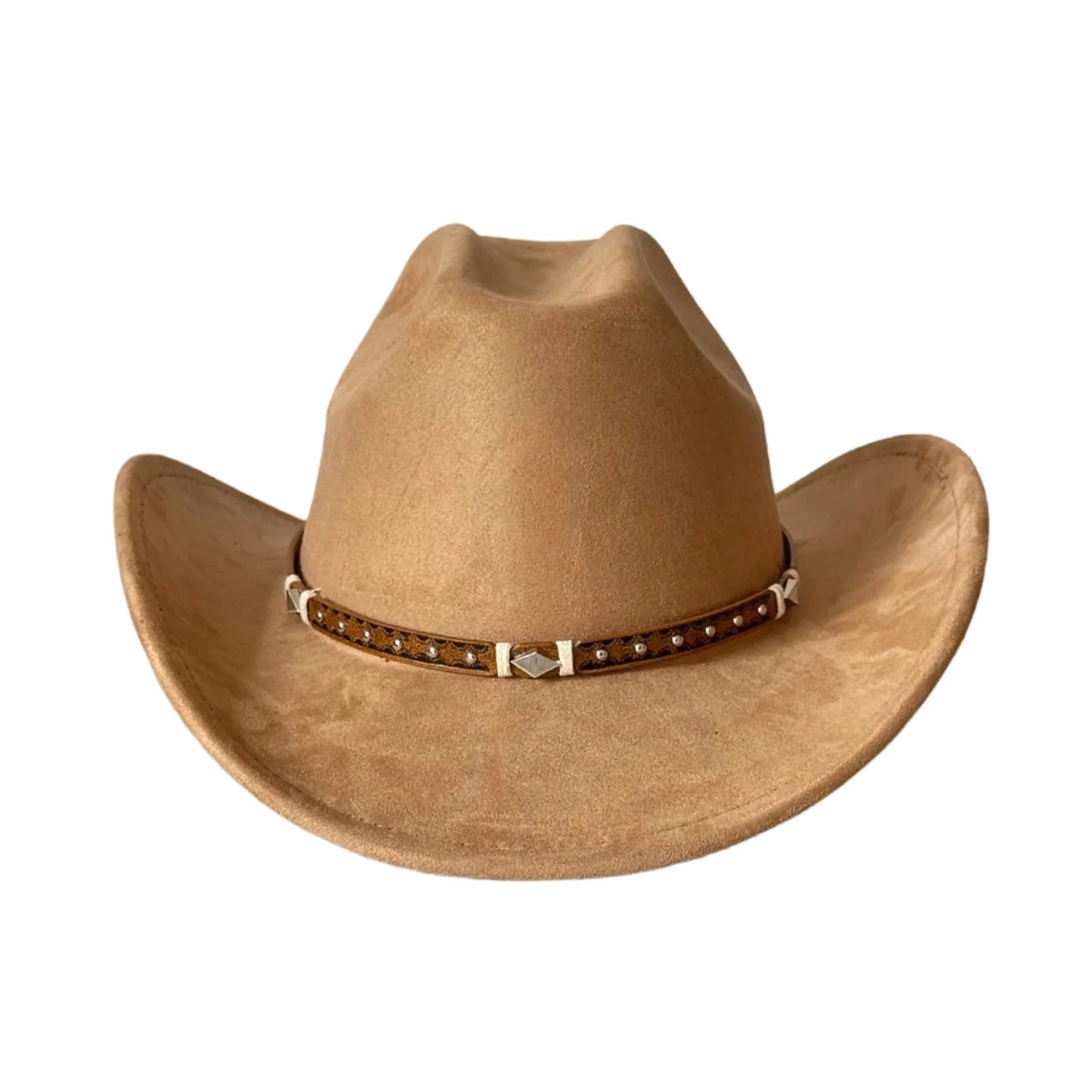Unisex Cowboy Hats With Embellished Band Wide Brim For Travel