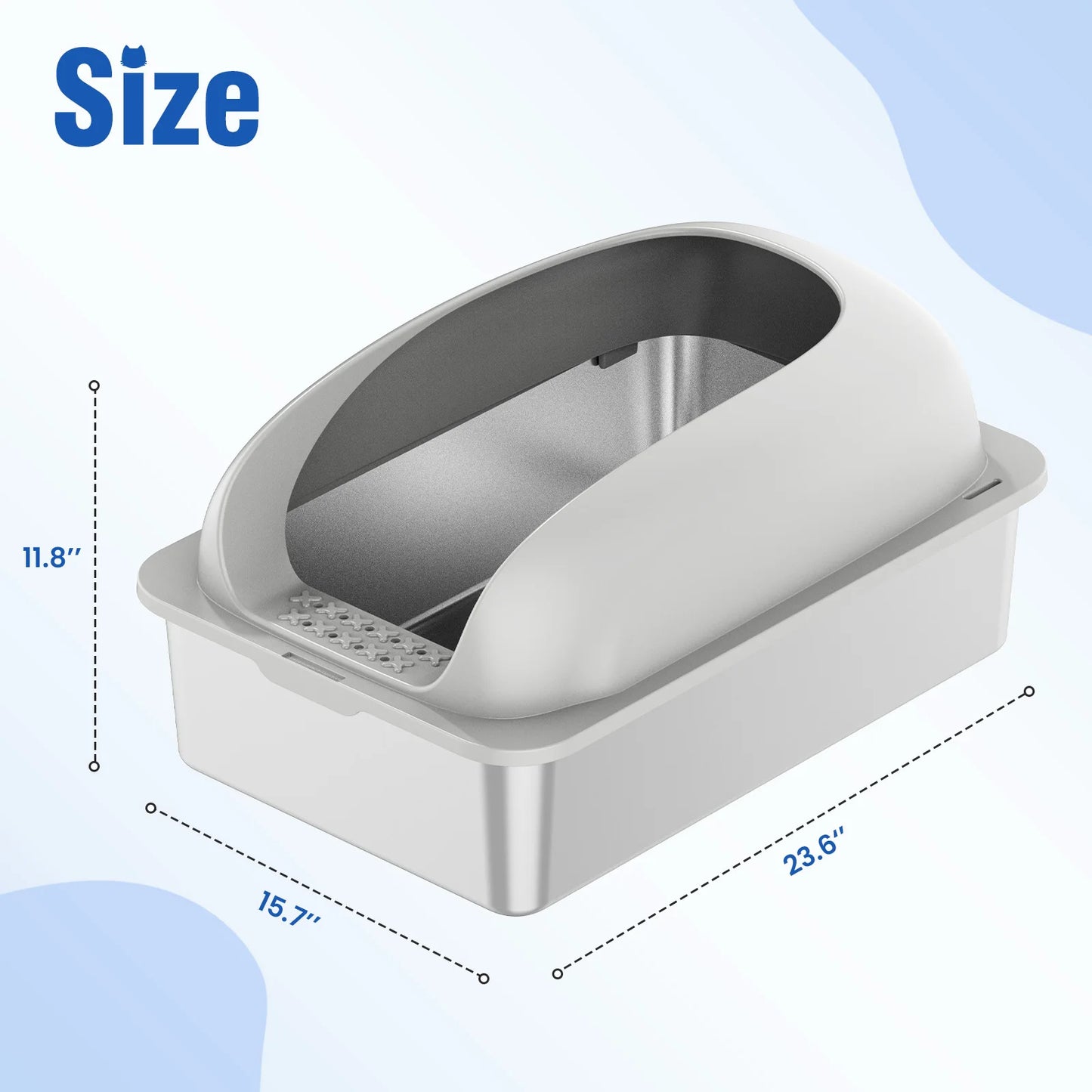 JHK Stainless Steel Cat Litter Box With Lid Included
