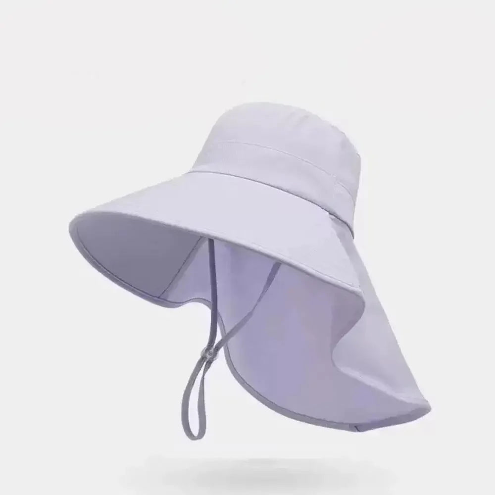 Unisex UV Protection Sun Hat With Neck Flap Wide Brim